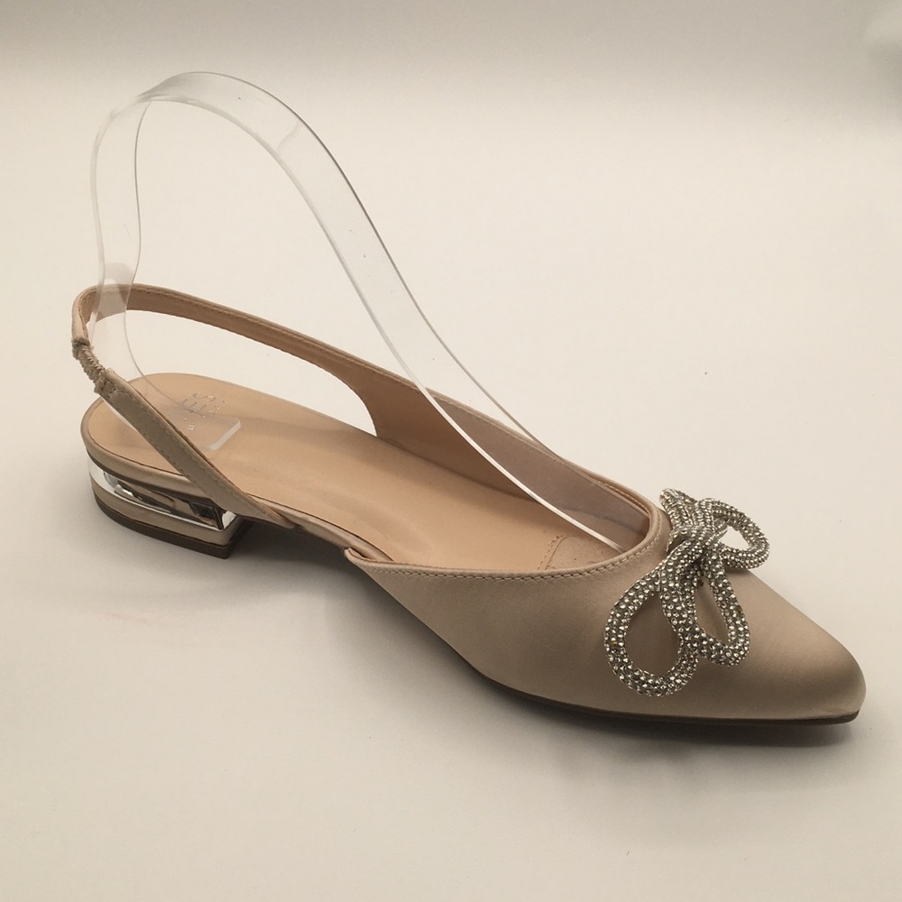 JONES NEW YORK Satin Bow Tie Slingback Flats (Quentina) - Picture 2 of 9